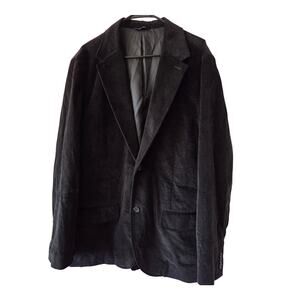 Vtg Gap Large Black Velvet Blazer Men's Smoking Jacket 2 Button Formal Jacket